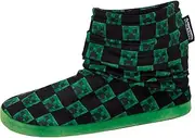 [Minecraft] Boys Slipper Boots Kids Creeper Gamer Fleece Lined Slippers For Gamers House Shoes