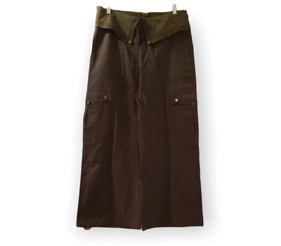 Womens ALEXANDER McQueen Flared Bell-Bottom Pants Olive Green Sz 44 MSRP $475