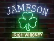 Jameson Irish Whiskey Clover 20"x16" Neon Sign Bar Lamp Beer Light Gift Man Cave