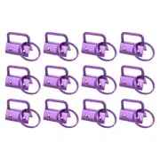 12Pcs 25mm Key Fob Hardware with Keychain Ring for Webbing Purple