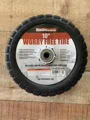 Haul Master 10” Worry Free Tire Wheelbarrow Cart 2-1/4” Offset Spread 5/8” Open