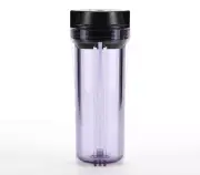 Hydronix RO Filtration Systems 10" Clear Housing w/ Black Flat Cap 1/2" Ports