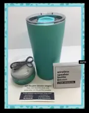 NEW Frio Cooler Insulated Tumbler With Bluetooth 360 Speaker Blue Aqua Turquoise