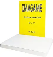 IMAGAME Dry Erase Index Cards, 5” x 7”, 40pcs Laminated Cards, Both Sides Blank, Reusable Dry Erase Note Cards for School, Office, Home, to Do Lists, Multipurpose Index Card Sheets