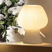 Mushroom Table Lamp - Small Bedside Nightlight with Dimmable Stepless, Stylish Mushroom Decor Lamp for Bedroom Nightstand, Living Room, Ideal Gift(Bulb Included)