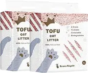 2pcs Pack (6L x 2) Tofu Cat Litter, Clumping Kitty Litter, Flushable,Pea Fiber,Dust Free, Odor Control, Low Tracking, Lightweight (Peach 3mm)