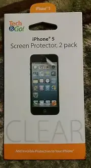 iPhone 5/5S Screen Protectors 2 Pack Scratch Resistant Clear NEW