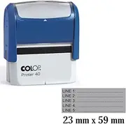 Self Inking Rubber Stamp COLOP Stamper Upto 5 Lines of Custom Text - 23mm x 59mm