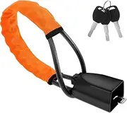 Steering Wheel Lock with 3 Keys Anti-Theft Car Seat Belt Lock Auto Security Lock Universal Car Safe Strip Lock High Strength Car Device Lock(orange)