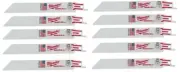 10 Brand New Bulk Milwaukee 48-00-5186 6 in. x 24 TPI Thin Kerf Sawzall Blades