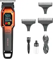 Orange,Professional Hair Clippers for Men, Cordless Barber Shavers Rechargeable Hair Cutting Kit with 3 Comb Guides, Rechargeable Barber Clippers Gifts for Men