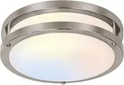 12 Inch LED Flush Mount Ceiling Light Fixture, 33cm LED Ceiling Light 3600LM, Modern Ceiling Light 5CCT, Brushed Nickle Dimmable Ceiling Lamp for Living Room Kitchen Nickle