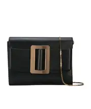 Metal clasp shoulder bag One size Black