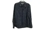 Jeanswest Edmund Navy Check Lined Long Sleeve Button Up Shirt Mens Size Large