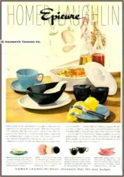 Homer Laughlin Co HLC EPICURE Color Vintage Ad Copy with Prices From the 1950s
