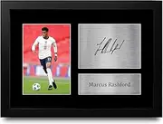 HWC Trading FR A4 Marcus Rashford England Gifts Printed Signed Autograph Picture for Football Fans and Supporters - A4 Framed
