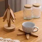 Wooden Trivet for Hot Dishes Tree Shape Table Heat Resistant Mat Countertops