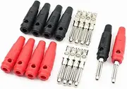 5Pairs Black and Red 32A High Current Screw Type 4mm Banana Plugs Male Stackable Connector Speaker Cable Adapter
