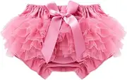 [Symunnia] Baby Girl Summer Clothes Cute Ruffle Bow-Knot Bloomers Shorts Tulle Tutu Skirt with Diaper Cover
