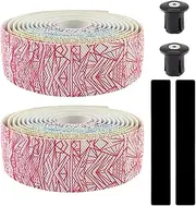 Fizepgo Cycling Handlebar Tape - Soft Cycling Handlebar Grip Tape Wraps | Soft Geometric Pattern Handle Wrap Adhesive Cycle Accessories for Travel, Biking & Outdoor