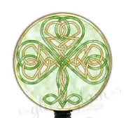 Shamrock Retractable Badge ID Holder, Celtic Badge Reel, Irish Badge Clip GG1296