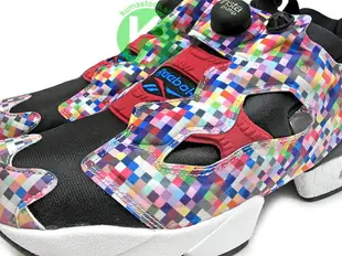 [27cm] 2016 限量登場 日本鞋舖 atmos x Reebok INSTA PUMP FURY OG NEON DIGI-CAMO PACK 黑彩虹 彩虹數位方格迷彩 充氣 慢跑鞋 (AR3806) !