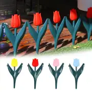 5x Garden Fence Lawn Boarder Edge Plastic Tulip Flower Shape Fencing Decor DIY