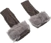 [ROMISBABA] Wool Sleeves Winter Detachable Arm Warmers Women Coat Wrist Warmers Coat Detachable Winter Arm Warmers Fingerless Gloves for Women Mittens Acrylic Dark Grey