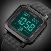 New Square-dial Digital Led Electronic Stopwatch Waterproof Mens Boy Wrist Watch
