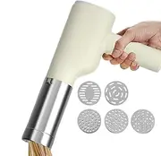 Electric Pasta Maker Machine - Portable Handheld Automatic Noodle Maker Extrudes Pasta | Homemade5 Different Moulds Dough Press Noodle Cutter for Spaghetti Ramen