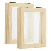 2Pcs 4"x5" A7 Wooden Paper Making Mould Deckle Frame, Natural Color