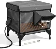 Large Heated Cat House for Outside Winter, Insulated Outdoor Cat Shelter with Heater, Waterproof & Insulated Cat House for Outdoor Cats Insulated Feral Cat Shelter Elevated S