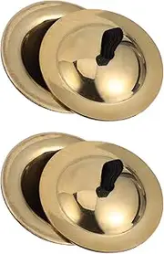 ERINGOGO 2 Pairs Cymbals for Mini Finger Zills Percussion Musical Instruments Durable and Safe for Belly Dancing and Creative Play Random Color
