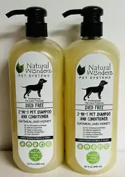 2-Pack Oatmeal & Honey 2-in-1 Shampoo & Conditioner for Pets 32 oz ~ Shed Free