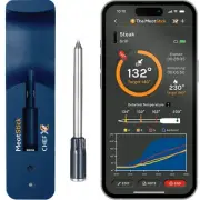 ChefX Wireless MeatStick - Smart 4 Sensor Bluetooth Meat Thermometer for Gril...