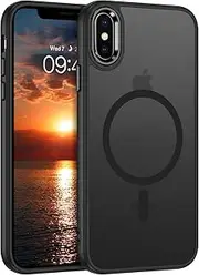 DUEDUE for iPhone Xs Max Magnetic Case [Compatible with Magsafe], Full Body Protective Cover TPU Shockproof Slim Phone Case for iPhone Xs Max 6.5", Black