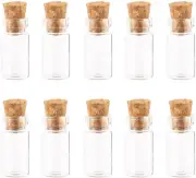 10Pcs/1Ml Empty Sample Glass Bottles Jars Vials Case Container with Cork Stopper