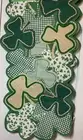 STOREHOUSE TABLE RUNNER (1) SHAMROCKS ST PATRICKS DAY GREEN BURLAP 14 X 36 NWT