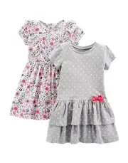 Simple Joys By Carter’s Girl’s Short Sleeve And Sleeveless Dress Set 5T