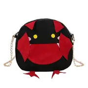 2 Pcs Cartoon Canvas Messenger Bag Women Casual Purse Chain Mini Girl Shoulder Handbag Casual Satchel