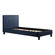 Single PU Leather Bed Frame Blue