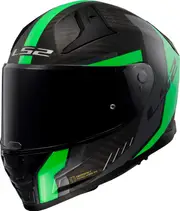 LS2 FF811 Vector II Carbon Grid, full face helmet , color: Matt Black/Neon-Green , size: M