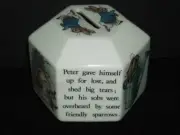 Vintage WEDGWOOD Octagonal Money Box PETER RABBIT Bank ENGLAND
