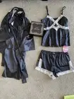 peter alexander PJ Silk Set Back Lace Size XS Brand New And Matching Robe