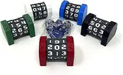 MunnyGrubbers - 5 Pack Life Counter - HP Tracker with Tracking Card Slot - (Random 7PC D20 Dice Set Included) - MTG - Tabletop RPG - Board Games - DND - Dungeons and Dragons - (5 Pack - Combo A)