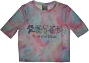 [Rock Off officially licensed products] Grateful Dead Dancing Bears Mesh Crop Top