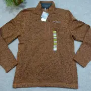 Eddie Bauer Quarter Zip Fleece Pullover Size Small Paprika Orange Long Sleeve