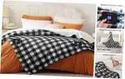 King Size Heated Blanket, Soft Flannel to Sherpa Electric King 100"x90" Black
