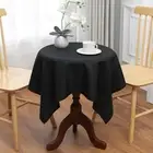 Black Square Small Tablecloth, 36 x 36 Inch, Stain and Wrinkle Resistant Mach...