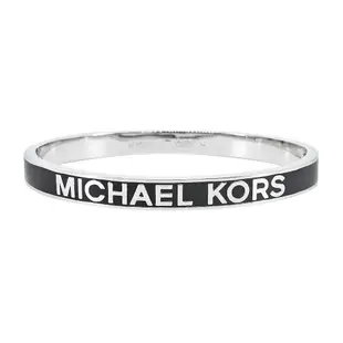 MICHAEL KORS BRASS 寬版LOGO扣式手環禮盒-黑色